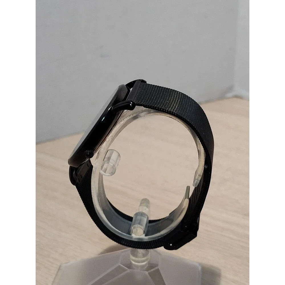 BUREI Watch Mens 41mm Black Stainless Mesh Date Dress S-19003M New Battery